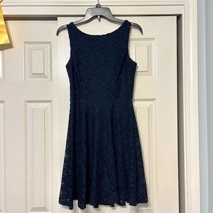 Navy Speechless lace mini dress